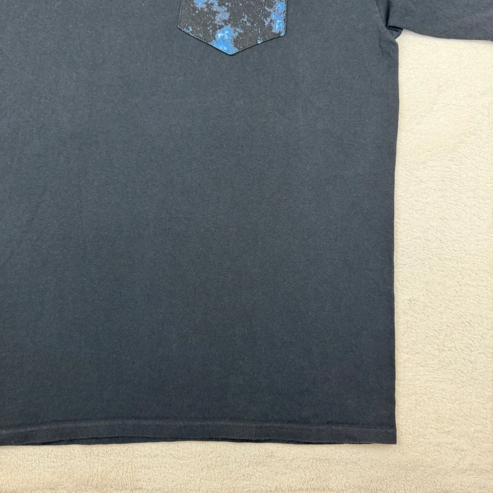 Empyre Worldwide Mens Large Black Pocket T-Shirt Galaxy Space Print Cotton‎ Tee